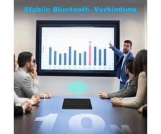 Bluetooth klaviatūra su jutikliniu kilimėliu, belaidė bluetooth klaviatūra planšetiniam kompiuteriui ipad, suderinama su android/ios/windows, qwertz vokiškas išdėstymas, belaidė klaviatūra su 7 spalvomis, apšviesta usb-c
