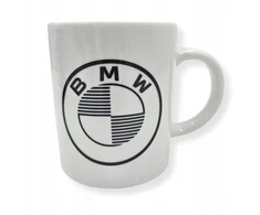 Bmw baltas puodelis su juodu logotipu markės gerbėjui 300ml dovanai