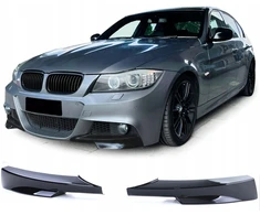 Bmw e90 e91 m paketas flapsai priekinis buferio spoileris juodas blizgus