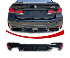 Bmw G30 galinis difuzorius, buferio apdailos spoileris cs look, juodas blizgus