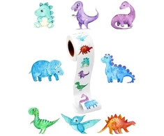 Bnreoza 500 lipdukų su dinozaurais, apvalūs lipdukai su dinozaurais, lipdukai su dinozaurais kaip atlygis, apvalūs lipdukai su animaciniais personažais, lipdukai su dinozaurais vaikams, lipdukai su gyvūnų raštais