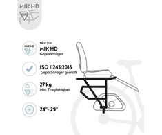 Bobike Mik-hd Vaikiška Dviračio Kėdutė Galinė, Iki 27 kg, Juoda