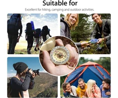 Bobozhong nešiojamas varinis kompasas, atsparus vandeniui, šviečiantis tamsoje raktų pakabukas, tvirtas, skirtas lauko veiklai, navigacijos įrankis stovyklavimui, išgyvenimui, žygiams lauke