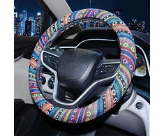 Bohemiško stiliaus vairo dangteliai moterims universalus dydis 38cm automobilio vairo lininis paviršius su guminiu vidumi elastingas neslystantis kvėpuojantis prakaitą sugeriantis