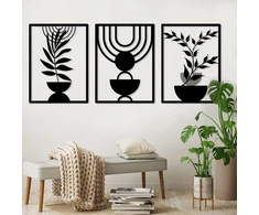 Plakatas Boho Metalo Sienų Dekoras Abstrakčios Geometrinės Skulptūros (56x42cm)
