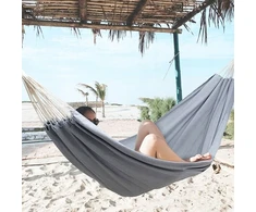 Boho turistinis sodo hamakas stiprus dvivietis 150x275cm 240kg + krepšys