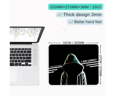 Bolelaw pelės kilimėlis 320 x 270 mm žaidimų pelės kilimėlis su patvariais kraštais ir neslystančiu guminiu pagrindu darbui biure, žaidimams, kompiuteriui, mokslams, nešiojamam kompiuteriui, lonely