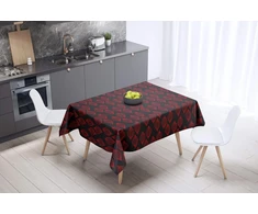 Bonamaison virtuvės dekoratyvinė staltiesė raudona juoda 140 x 140 cm - sukurta ir pagaminta Turkijoje