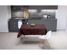 Bonamaison virtuvės dekoratyvinė staltiesė raudona juoda 140 x 140 cm - sukurta ir pagaminta Turkijoje