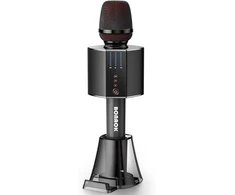 Bonaok Karaoke mikrofonas suaugusiems, nešiojama belaidė Bluetooth karaoke mikrofono sistema vakarėliams automobilyje, namuose, lauke, karaoke įranga kompiuteriui/visiems išmaniesiems telefonams G50, juodas
