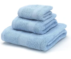 Rankšluostis Boncasa rankšluosčių rinkinys - 100% šukuotinė medvilnė (ne regeneruota) - kokybiškas žiedinis verpimas - švelnus pojūtis - 450 g/m2 (šviesiai mėlyna, 3 vnt.)
