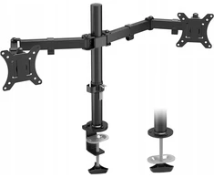 Bontec Dvigubas monitoriaus laikiklis 13-32 colių 10kg Vesa 75-100 reguliuojamas tvirtas