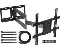 Bontec tv sieninis laikiklis su itin ilga artikuliuota rankena 850 mm, skirtas 32–70 colių lcd/led/oled plokštiems ekranams iki 60 kg, pakreipiamas, pasukamas ir pasukamas, tv laikiklis, maks. vesa 400 x 400 mm