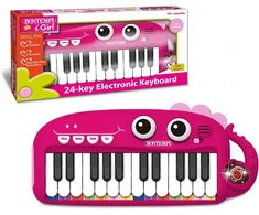 Bontempi | Playkeys 24 klavišų žaislinė klaviatūra mažiesiems muzikantams rožinė 300 x 140 x 40 mm