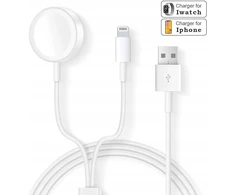 Borofone Indukcinis įkroviklis 2 viename, skirtas Iwatch arba telefonui, baltas, 2,3 m