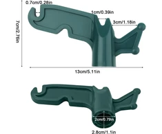 Boxob 2 kabliukų rinkinys prailginimo kotams, 1,9 cm vidinis skersmuo, universalūs kabliukai, plastikiniai kabliukai, tvirtinimo strypo kabliukai girliandoms, lesyklėlių virvėms kabinti (žali)