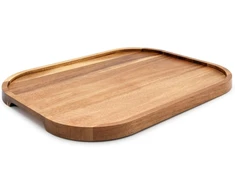 Bredemeijer didelis medinis padėklas 40 x 30 cm - elegantiškas akacijos medienos padėklas su šoninėmis rankenomis - užkandžiams ar gėrimams