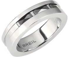 Breil - keraminis Brick žiedas iš plieno vyrams (eu 21), sidabrinis