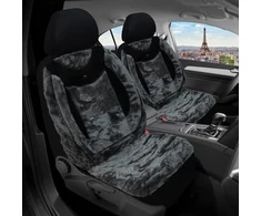 Bremer Sitzbezüge Measure automobiliniai sėdynių užvalkalai, suderinami su volvo s40 ii cross country vairuotojo ir keleivio sėdynėmis nuo 2004-2012 m. / apsauginis automobilinių sėdynių užvalkalų komplektas, 2 vnt., pilkas pliušas