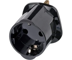Brennenstuhl 1508533010 maitinimo kištuko adapteris, G tipas (uk), juodas 1508533010, G tipas (uk), 250 V, 13 A, juodas, kištukas/lizdas, lizdinė plokštelė