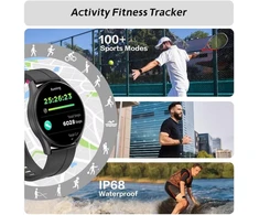 Bribejat išmanusis laikrodis vyrams ir moterims su telefono funkcija, 1.43 colio Amoled fitneso laikrodis vyrams su daugiau nei 100 sporto režimų, fitneso seklys su širdies ritmo miego monitoriumi, Ip68 vandeniui atsparus laikrodis, skirtas Android Ios