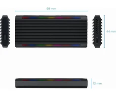 Brightium M.2 Ngff/nvme išorinis standžiojo disko dėklas Usb 3.1 Gen 2 Type C Rgb apšvietimas palaiko kelias operacines sistemas nešiojamas ir tvirtas dizainas idealiai tinka perkėlimams