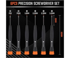 Brimix 6 dalių precizinių atsuktuvų rinkinys su dėklu akiniams, elektronikai, laikrodžiams, magnetiniai antgaliai