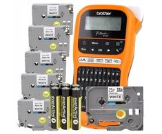 Brother Pt-e110 spausdintuvas ir 5 Tze231 juostos + 6 baterijos Nemokamai