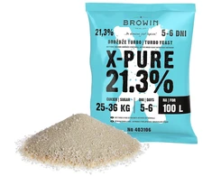Browin® Turbo X-pure 403106 mielės | distiliavimui | aukštos kokybės fermentacinės mielės iki 21,3% alkoholio per 48 valandas | 100 litrų ir 36 kg cukraus | 360 g