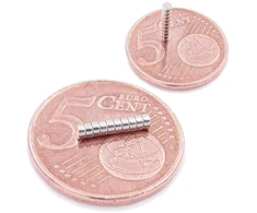 Brudazon 20 mini diskiniai magnetai 2 x 1 mm N52 stipriausio lygio neodimio magnetai itin stiprus galios magnetas modelių gamybai, nuotraukoms, lentai, skelbimų lentai, šaldytuvui, amatams, itin stiprus magnetinis diskas