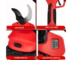 Brushless elektrinės genėjimo žirklės 50 mm 2 pavaros akumuliatorinės žirklės +2 akumuliatoriai