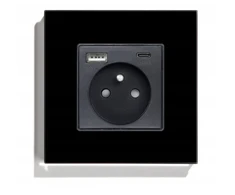 Bseed Stiklinis vienvietis usb a+c lizdas quick charge 20w qc 3.1a kontaktas 16a