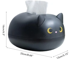 Bstcar kawaii cat servetėlių dėžutė 22 x 16 x 13 cm servetėlių dėžutė vonios kambariui, svetainei, miegamajam, automobiliui ir biurui