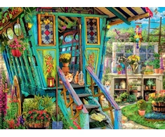 Buffalo Games Aimee Stewart The Potting Shed 1000 dalių dėlionė suaugusiems, sudėtinga dėlionė puikiai tinkanti žaidimų vakarams, surinkto paveikslėlio dydis 67.95 x 50.17 cm