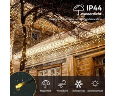 Buicxjkz lauko dekoratyvinės lemputės, 17 m + 5 m, 600 Led, kalėdinės lemputės su laikmačiu, 8 režimai, ip44 varveklio dekoratyvinės lemputės laukui ir vidui, dekoracija kalėdoms, balkonui, vakarėliui, sodui, kambariui