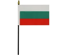 Bulgarijos stalo vėliavėlė 15x10 cm su auksiniu antgaliu