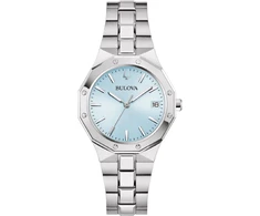 Bulova moteriškas kvarcinis laikrodis Classic Steel/light Mėlyna 96m169, sidabrinis, Modern