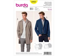 Burda b6932 paltų ir švarkų siuvimo modelis 19 x 13 cm