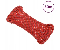 Buriavimo virvė, raudona, 3 mm, 50 m, polipropilenas