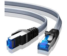 Busohe Cat 8 Lan kabelis, 2 metrai, 40 Gbps, 2000 Mhz, ethernet kabelis, tinklo kabelis, plokščias didelės spartos gigabitinis Rj45 patch kabelis, pintas interneto kabelis, suderinamas su Pc, maršrutizatoriumi, modemu