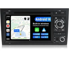 Automagnetola Bxliyer Android 14 automobilinis radijas Audi A4/s4/rs4/seat Exeo (2003-2011) Gps navigacijos radijas - 4g + 64g - belaidis Carplay Android Auto - kamera + mikrofonas - 7 colių 2 Din - vairo valdymas 360-cam Fast