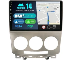 Automagnetola Bxliyer - įmontuotas Dab - android 14 ips automobilinis radijas mazda 5 (2005-2010) radijo gps navigacijai - carplay android auto - 4g + 64g - kamera mic - vairo valdymas bluetooth wifi - ips 9 colių