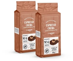 By Amazon malta kava Espresso Crema, šviesaus skrudinimo granulės, 1kg, 4 pakuotės po 250 g - Rainforest Alliance sertifikatas