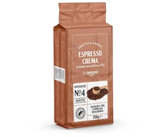 By Amazon malta kava Espresso Crema, šviesaus skrudinimo granulės, 1kg, 4 pakuotės po 250 g - Rainforest Alliance sertifikatas