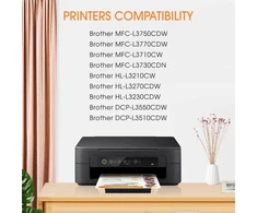 Bybeiby tn247 tn-247bk suderinamas su brother tn-243cmyk tn247bk tonerio brother mfc l3750cdw mfc-l3750cdw dcp-l3550cdw hl-l3210cw mfc-l3730cdw mfc-l3770cdw hl-l3230cw (2 juodi)