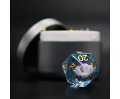 Byhoo d20 dnd kauliukas su raudona akimi metalinėje dėžutėje, kauliukas su kraujo išlieta akimi, dnd 5 priedai, stalo žaidimas, unikali dovana pradedantiesiems vaidmenų žaidėjams