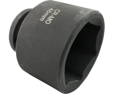 C45061 - smūginis galvutė - atsuktuvas - trumpas - 3/4 x 46 mm - smūginiam veržliarakčiui / rankiniam terkšliniam raktui / pneumatiniam - cilindro korpusas - šešiakampis / 6 šešiakampė galvutė - pagamintas iš Cr-mo plieno - juodas