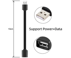 Cablecc 13cm usb 2.0 type a male į type a male female plonas fpc kabelis, skirtas fpv, diskams ir telefonams