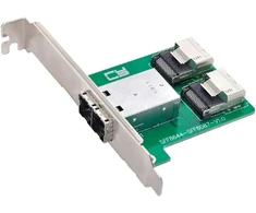 Cablecc dviejų prievadų mini sas hd sff-8644 į vidinį mini sas sff-8087 pcba moterišką adapterį su žemo profilio laikikliu