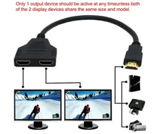 Cablecc hdmi jungtis (vyriška) į 2 hdmi jungtis (moteriška) 1 įvestis į 2 išvestis skirstytuvo kabelio adapterio keitiklis